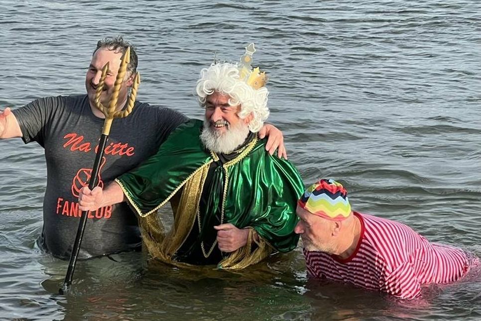 Auch „Neptun“ höchstpersönlich ließ es sich in Dahme nicht nehmen, die Anbader zu begleiten.