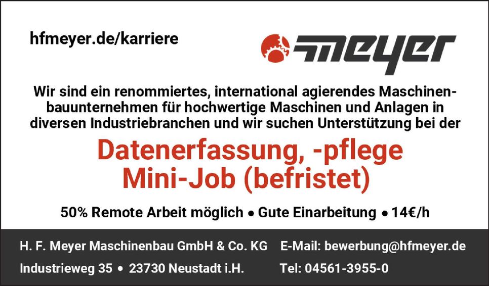 Datenerfassung, -pflege Mini-Job