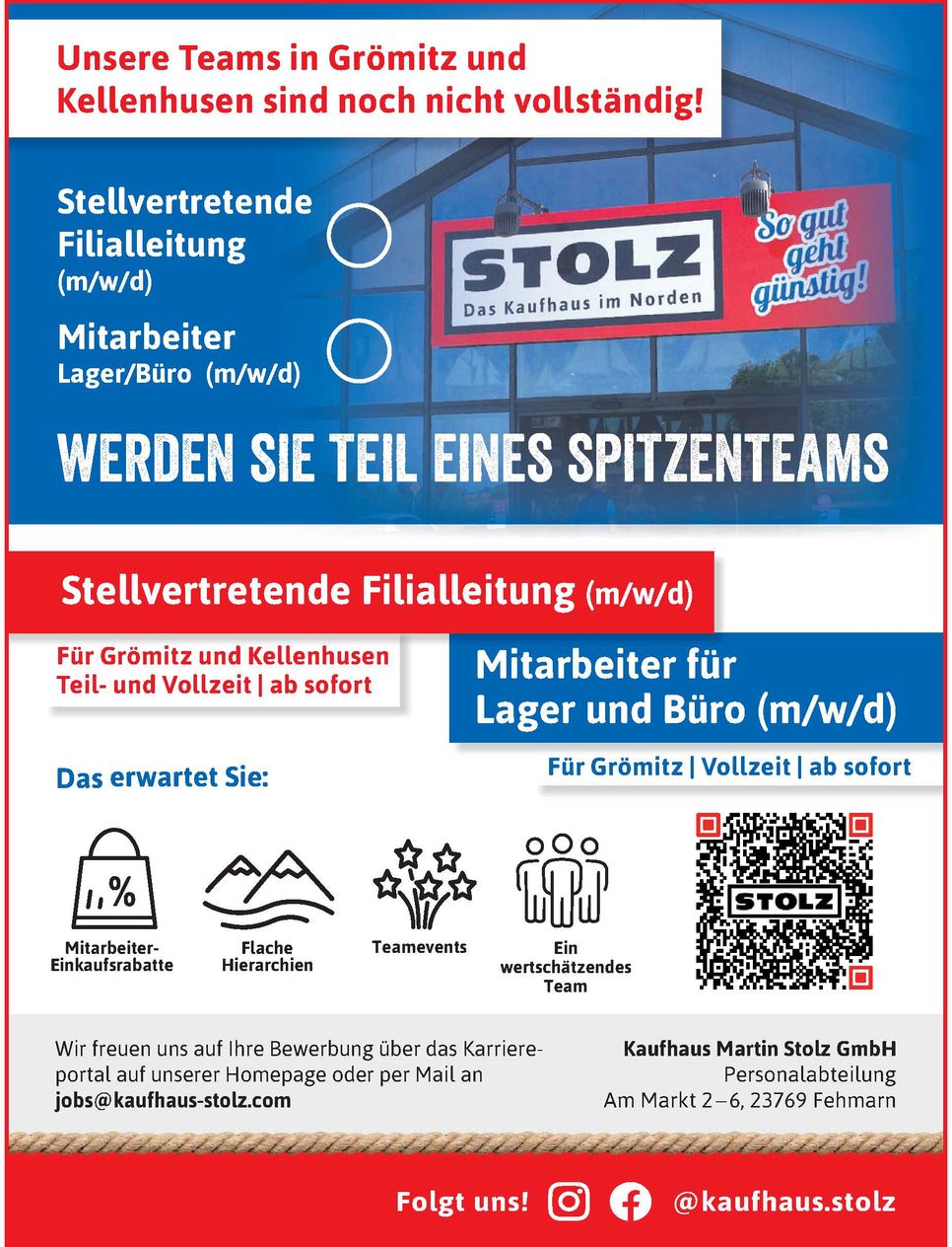 Stellenanzeige Grömitz&Kellenhusen