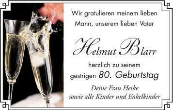 Helmut Blarr Geburtstag