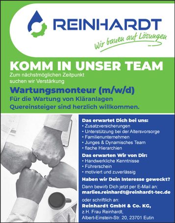 Wartungsmonteur (m/w/d)