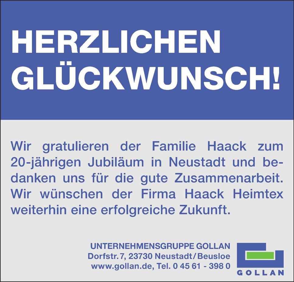 Jubiläum Haack Heimtex