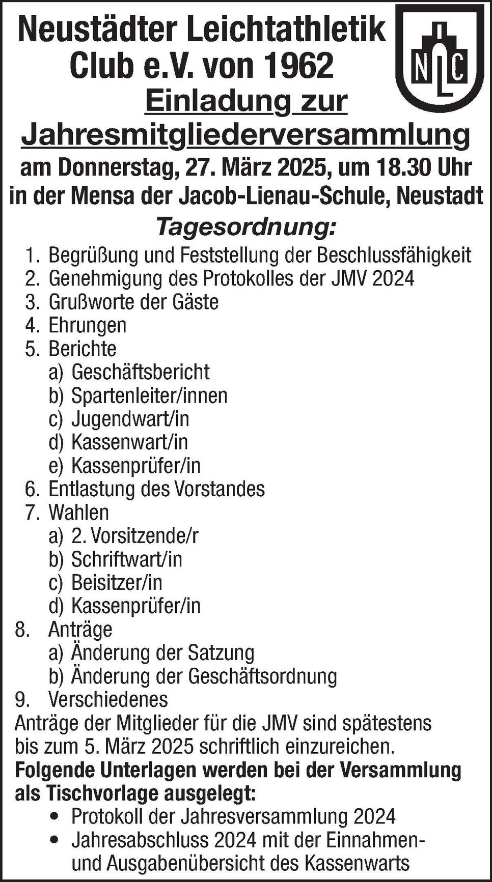 Jahresmitgliederversammlung 2025