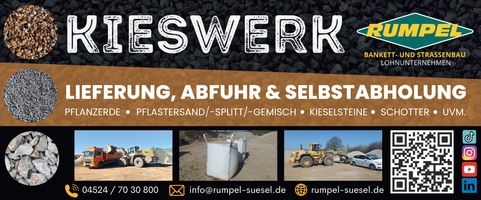 Kieswerk Lieferung, Abfuhr und Selbst